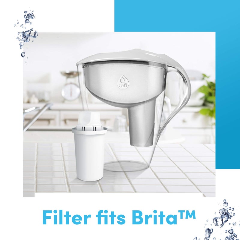 DAFI Standard Water Pitcher Filter 3-Pack - Compatible with Brita - Replacement Pod with Activated Carbon - Lasts to 135 Days or 40 Gallons - Water Filtration System Enhances Purity - BPA-Free - Image 5